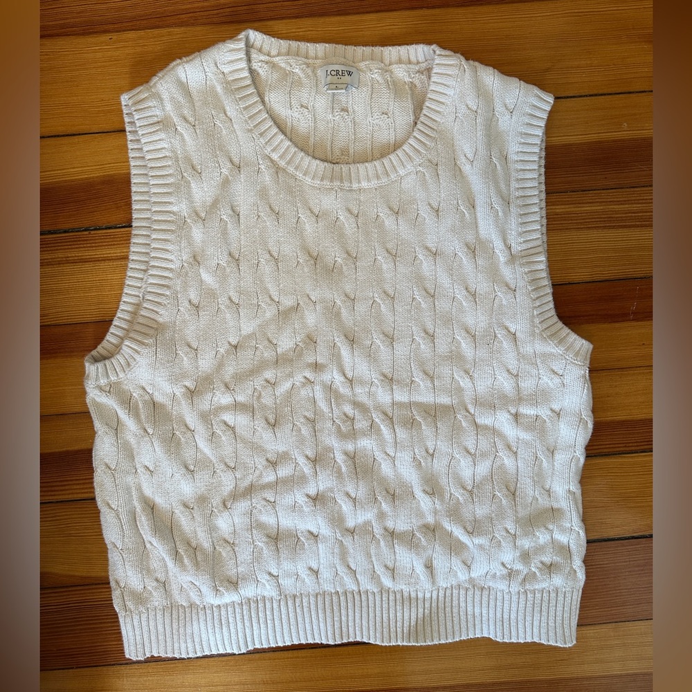 Jcrew white sweater vest